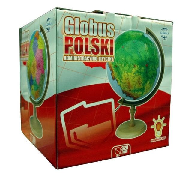 Globus polsk admin. - belyst fil 32 cm