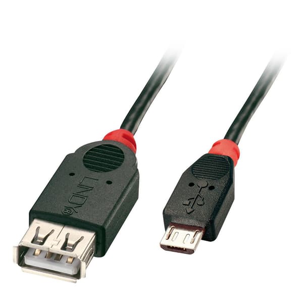 Lindy MicroUSB-kaapeli - USB-A 1 m musta (31936)