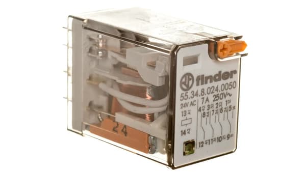 Finder Industriel Transmitter 4P 7A 24V AC LED Testknap (55.34.8.024.0050)