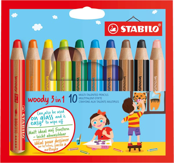 Woody blyanter 3i1 10 farver STABILO
