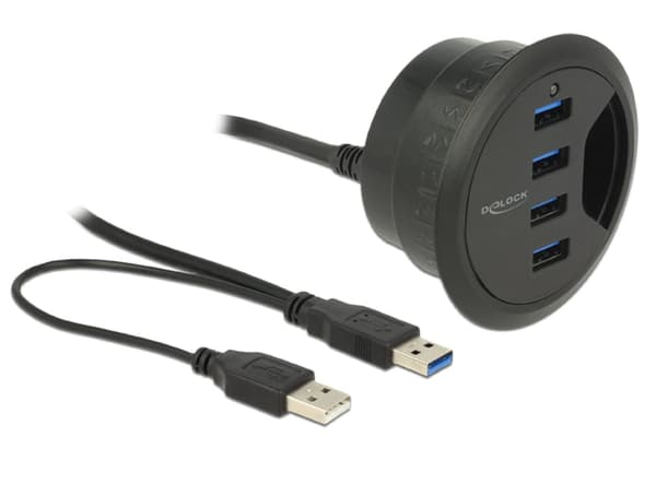 Delock In-Desk Hub - hub - 4 porte