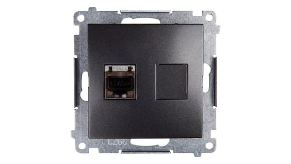 Kontakt-Simon Datorutt enkel RJ45 kat. 6 antracit (D61E.01/48)