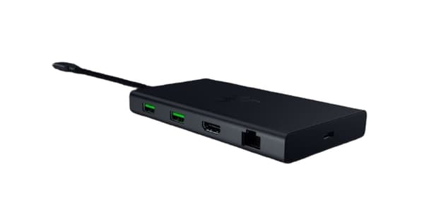 RAZER USB-C-telakka - Musta - 4K, 2xUSB-C, 4xUSB-A, Ethernet, HDMI, 3,5 mm liitin