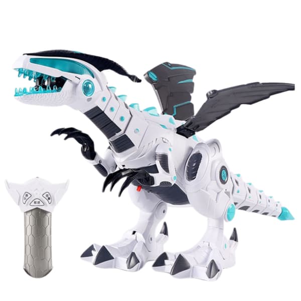 Fjärrstyrd RC Robot Dinosaurie Ljus Ljud Vit