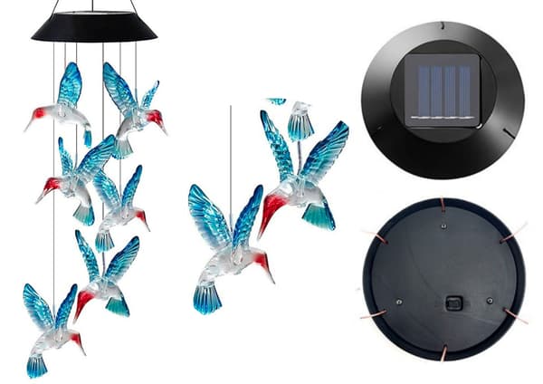 Solar Kolibrier Fugle LED Farverigt Lys