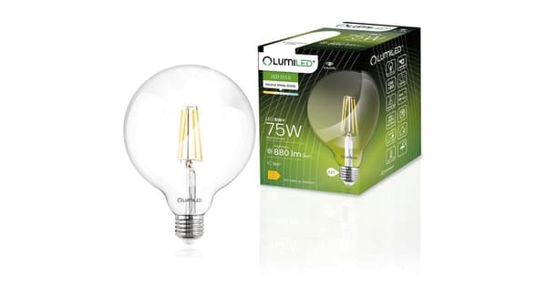 LED Pære E27 G95 8W=75W 4000K Neutral Globe Filament LUMILED
