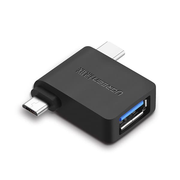 Ugreen Adapter OTG USB USB 3.2 Gen 1 (5Gbps) - USB Typ C / Micro USB svart (30453)