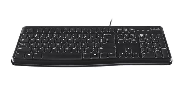 Logitech K120 Tastatur, UK, OEM K120, Kablet, USB, QWERTY, Sort
