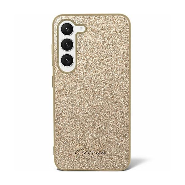 Originalt GUESS Hardcase GUHCS24MHGGSHD til Samsung S24 Plus (Glitter Script / guld)