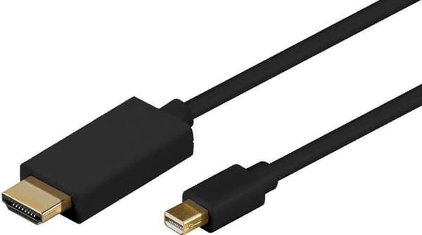 MicroConnect Mini Displayport til HDMI-kabel 5m inkl. lydoverførsel Sort, med guldbelagte stik