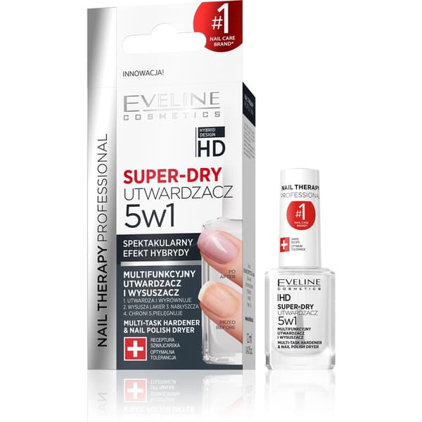 Eveline Nail Therapy Neglehærder og Tørrer 5i1 Super-Dry 12ml