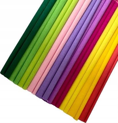 Krøllet silkepapir 25x200cm mix 10 ruller