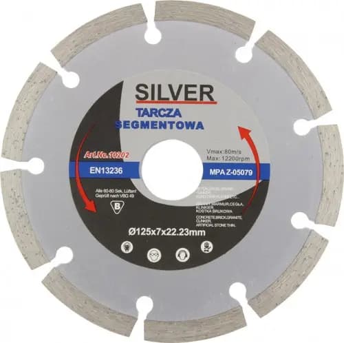 SEGMENTERET DIAMANTSKIVE 125 x 22,2 x 7 mm