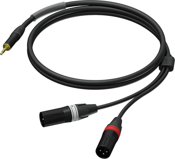 PROCAB PRA712/3 3,5 mm han-stereo - 2 x XLR han - UltraFlex™ 3 m