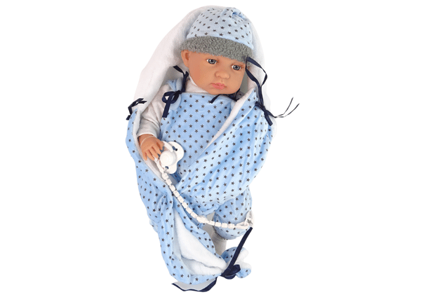 LeAntoys Babydukke 46 cm Blå Sutteklud Stjerne
