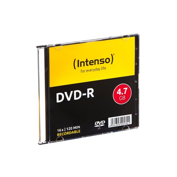 1x10 Intenso DVD-R 4,7GB 16x hastighet, Slimcase