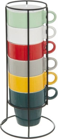 6-delat kaffekoppset Secret de Gourmet med ställ