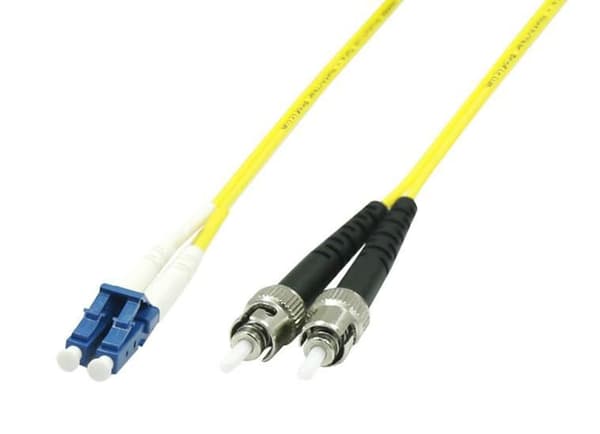 MicroConnect Fiber Patch Kabel - LC/UPC-ST/UPC 2m OS2 SM Duplex LSZH OD: 2mm, 0.3db Gul