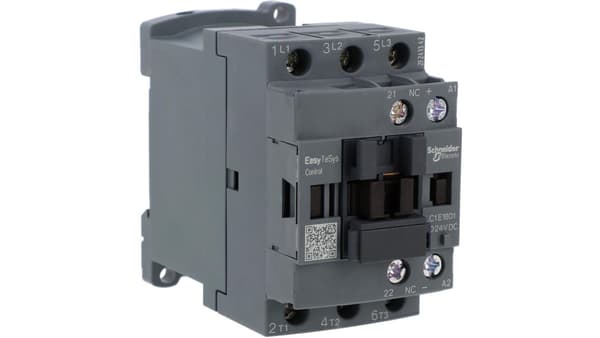 Effektkontaktor Easy TeSys Control AC-3, 18A, 3P (1NC), 24V DC Spole LC1E1801BD