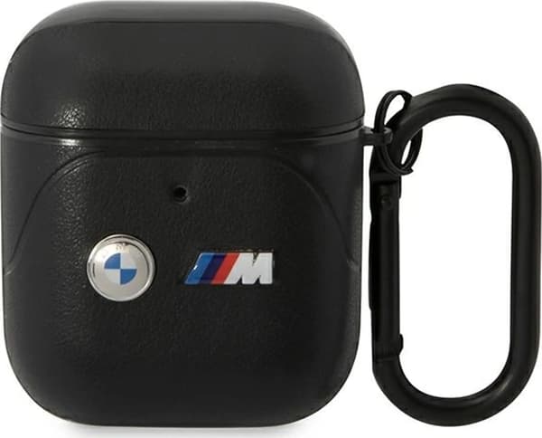 BMW BMA222PVTK AirPods 1/2 etui sort/sort læder buet linje