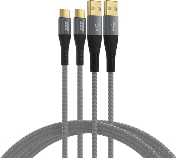 EFB USB-A–USB-C-kaapelisetti 60W QC 3A 2x2m