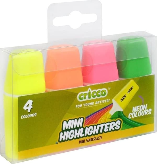 Overstregningstuscher mini neon 4 farver CRICCO