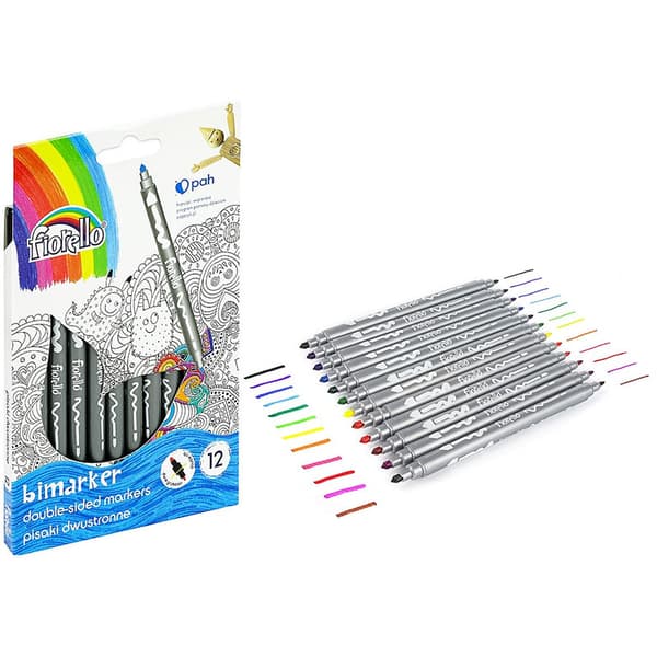 Bimarker dobbelt-sidet penne 12 farver FIORELLO