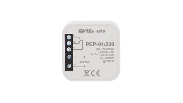 Indbygget magnetventiltransmitter 230VAC 10A PEP-01/230 EXT10000256
