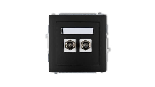 Karlik Antennestikdåse Deco Dobbelt Type F Mat Sort (12DGF-2)