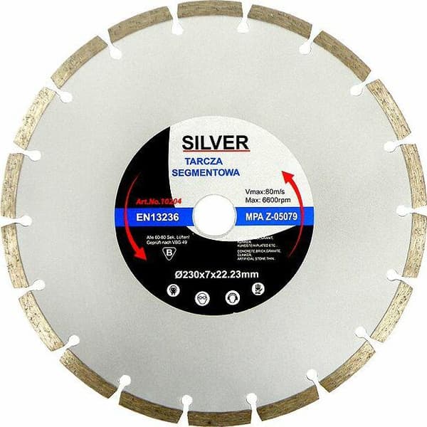 Silver HOPEALEVYTIMANTTILEVY 350 x 10 x 25.4/22.2mm SEGMENTOITU EX10206