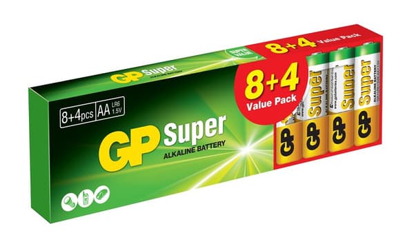 BATTERI SUPER ALKALINE AA LR6 1.5V 12 STK