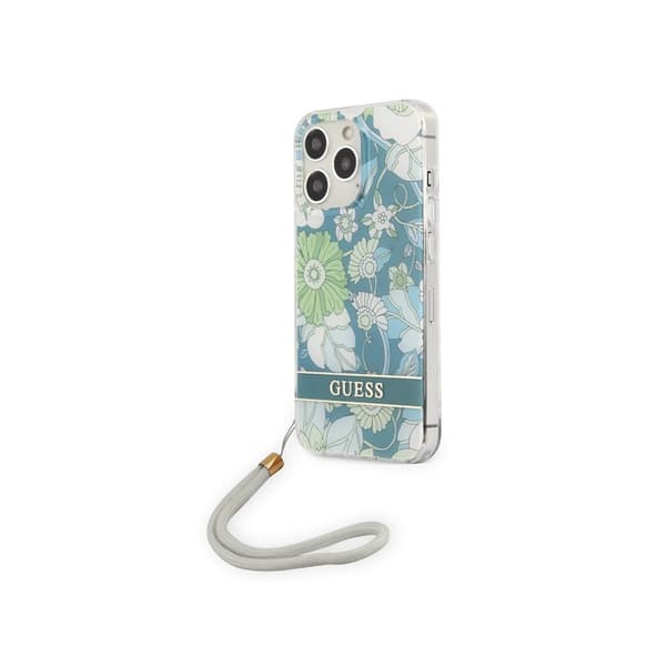 Guess, GUHCP13XHFLSN iPhone 13 Pro Max 6,7\" grön/grönt Hardcase Flower Strap