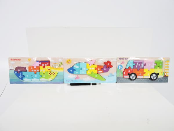 AST. PUZZLE fordon 11x22 cm, 3 mönster