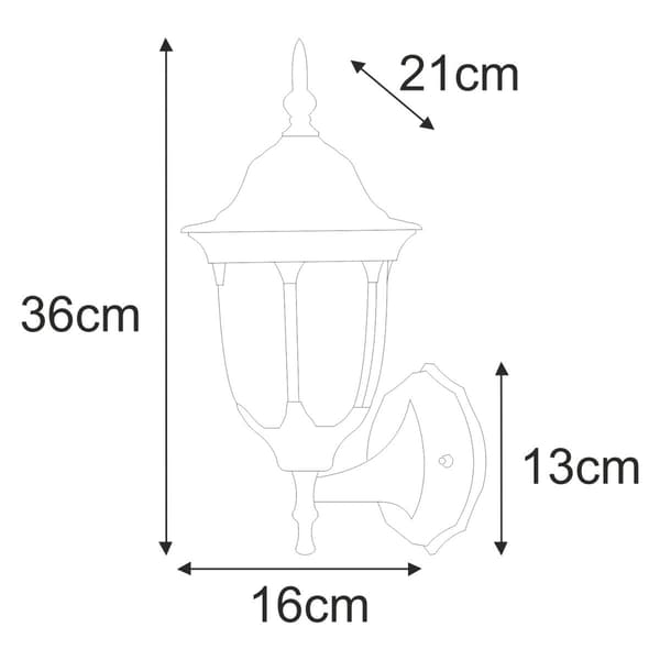VASCO ulkoseinävalaisin E27 IP44 klassinen K-5007A/N MUSTA Kaja Lighting