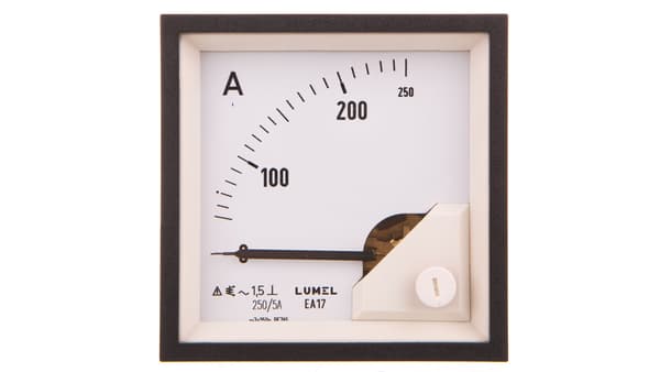 Analog amperemeter 72x72 N:IP52 E419:Mätområde 250A 250/5 EA17N E41900000000