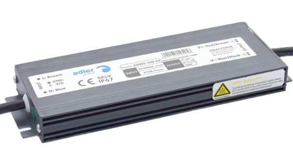 LED Fladpanel Strømforsyning IP67 12V 100W 8.3A ADLER