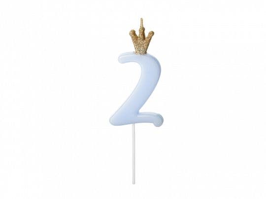 SYNTYMÄPÄIVÄKAKKU NUMERO 2 sininen 9,5cm