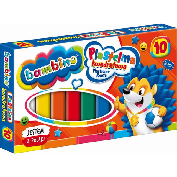 Muovailuvaha neliö 10 väriä BAMBINO