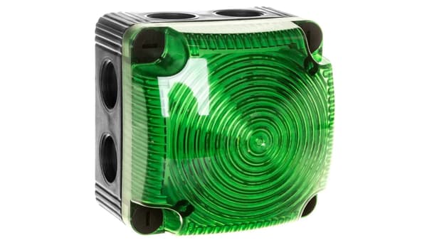 Varningsfyr grön 24V DC LED stål IP66 853.200.55