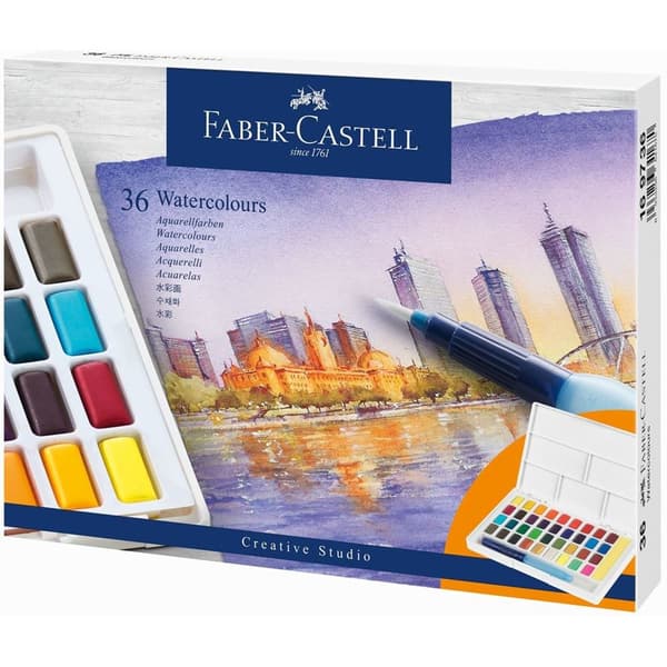 Akvarelmaling CS terninger 36 farver FABER CASTELL