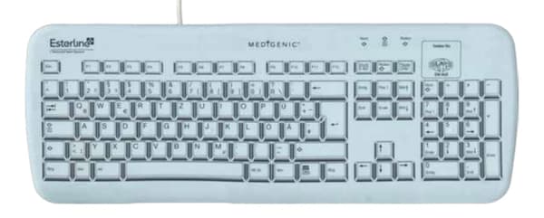 Medigenic Essential tangentbord USB + PS/2 Tysk Vit