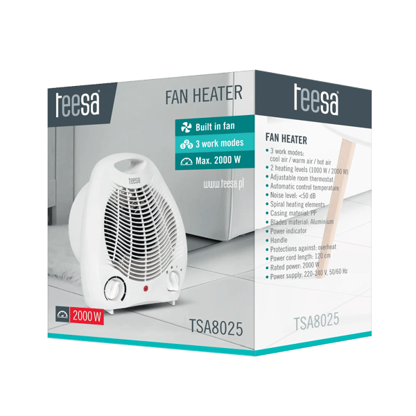 TEESA Varmeblæser (1000 W, 2000 W)