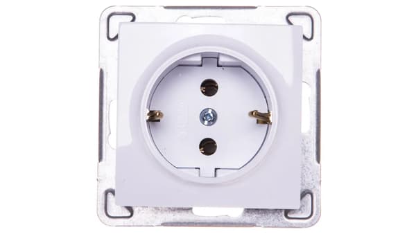 Ospel Enkeltstikdåse Impression med jordforbindelse schuko hvid (GP-1YS/m/00)