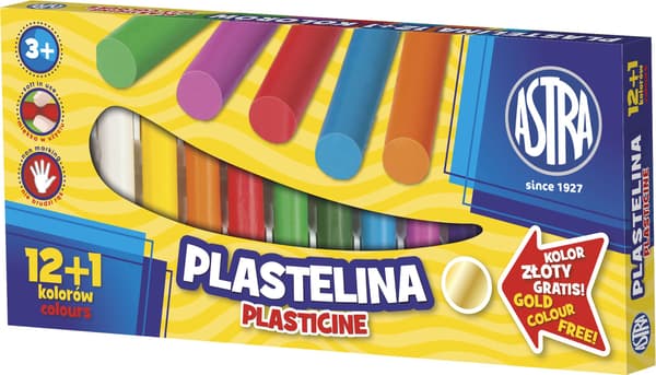 Plastilin 12+1 farver ASTRA