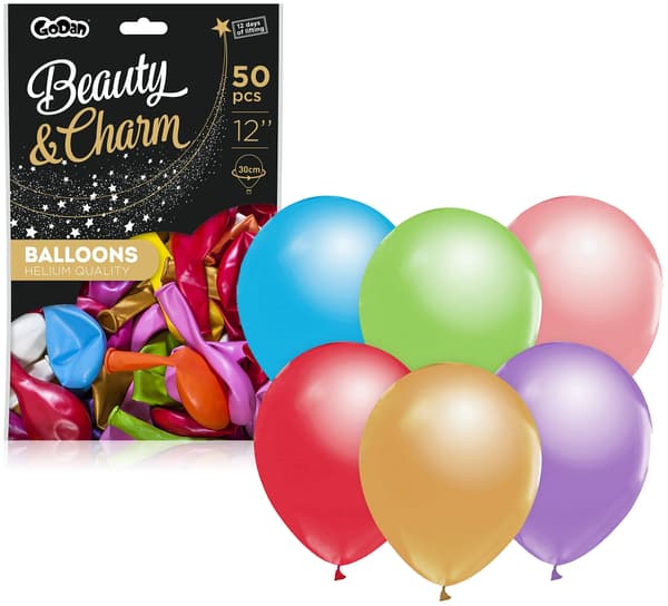 METALLIC BALLOONS MIX 12 50 STYCKEN