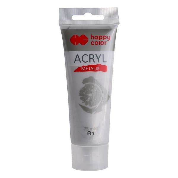 Akrylfärg 75ml silver HAPPY COLOR