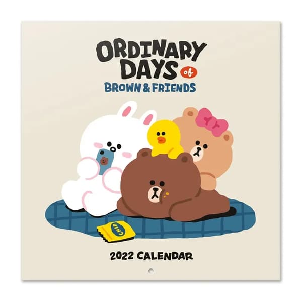 Line Friends - Väggkalender 2022 år 30 x 30 cm