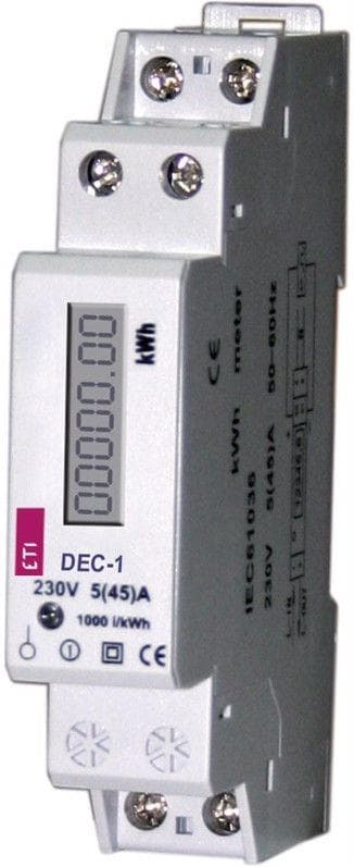 1-fas elmätare 5A 230V AC IP20 DEC-1 004804050