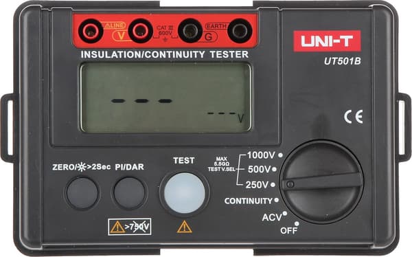 Isolationsmodstandsmåling Multifunktionsmåler LCD Digital Tester til Elektrisk Installation UNI-T UT501B