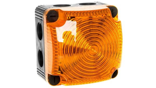 Varningsfyr gul 24V DC LED stål IP65 853.300.55